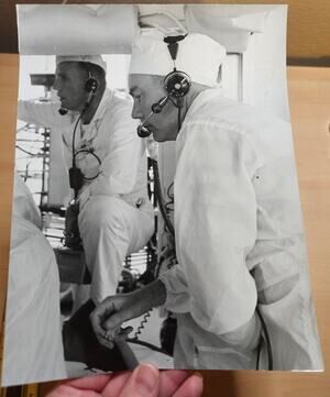 Vintage NASA 8x10 B&W Photo Dr. William K. Douglas White Room